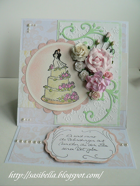 Hochzeits Easel Card / edle Hochzeitskarte handgemacht 13
