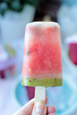 Wassermelonen Eis und Kirsch-Cranberry Popsicles-Fruchteis 3
