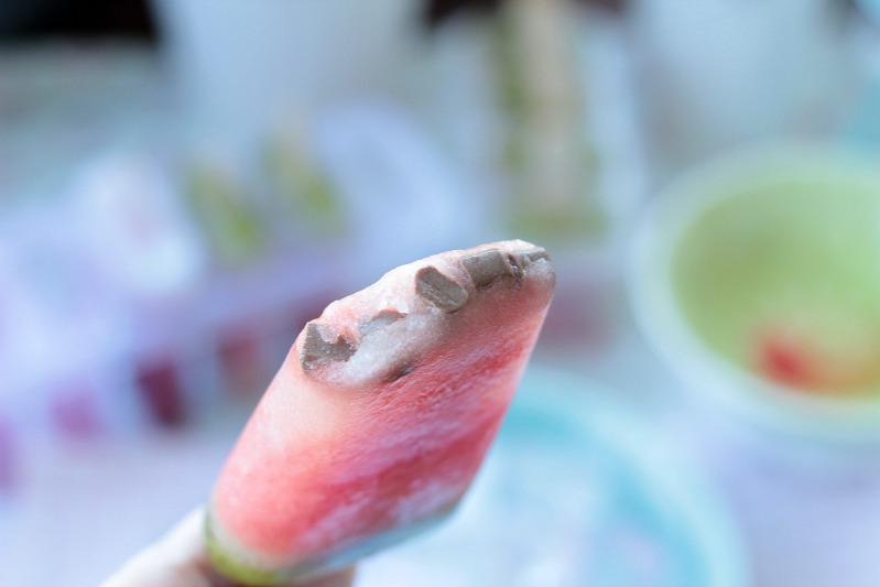 Wassermelonen Eis und Kirsch-Cranberry Popsicles-Fruchteis 5