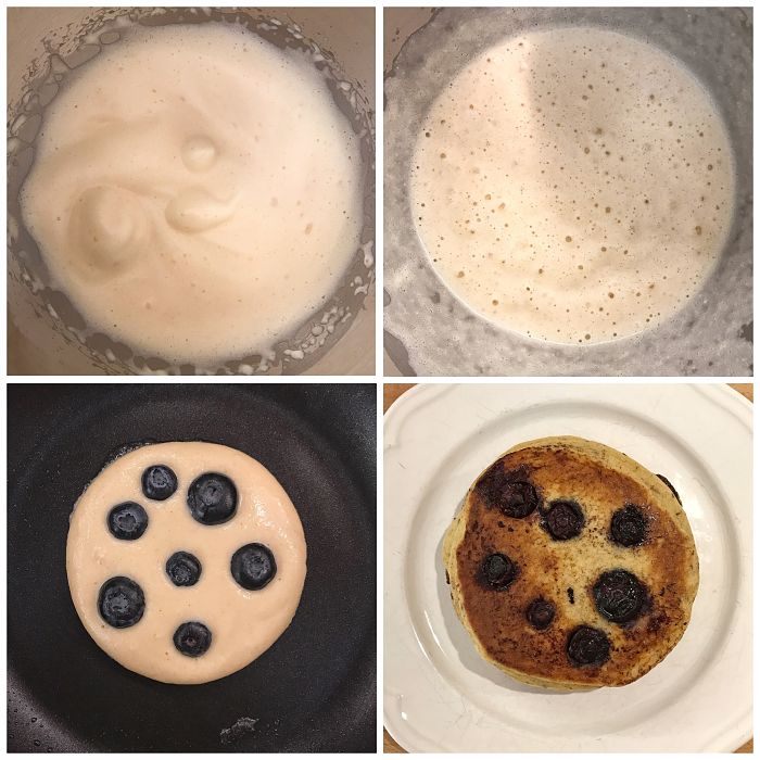 LowCarb Blaubeer Pancakes mit Zimt-Frischkäse-Glasur 4