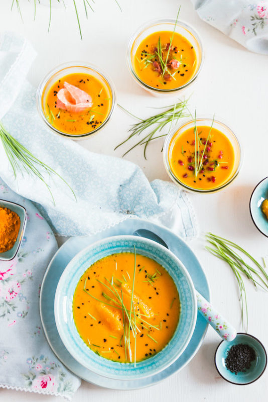 Aromatische Möhren-Orangen Suppe mit 4 Toppings 3